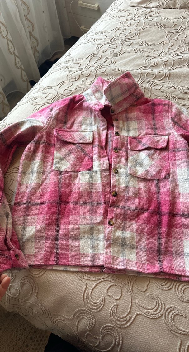 Pembe Düğmeli çocuk Gömlek - Görsel 2