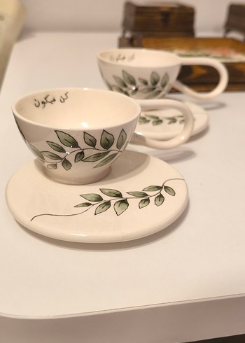  Beden Yaprak Desenli Beyaz Fincan Takımı