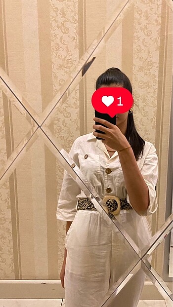 Zara beyaz keten tulum