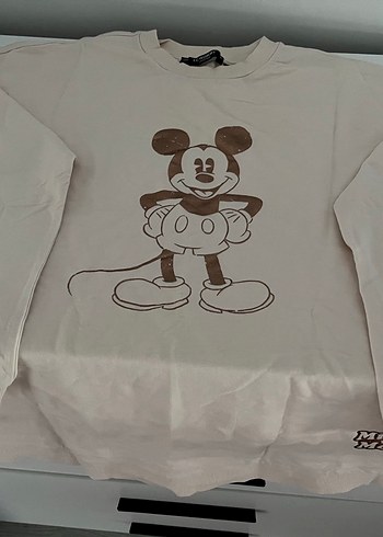 Uzun Kollu Mickey Baskılı Hamile giyim üst sweatshirt - Görsel 2