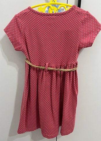 2 yaş Kız Çocuk Puantiyeli Kemerli Elbise - Görsel 3