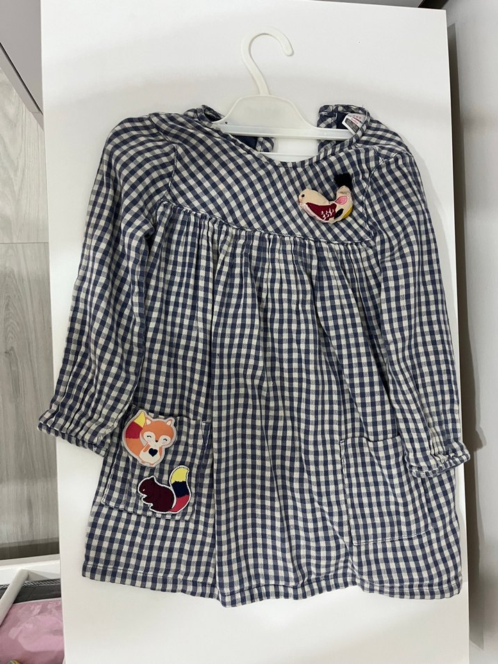 Lcw Uzun Kollu Ekose Kız Elbisesi - Görsel 2