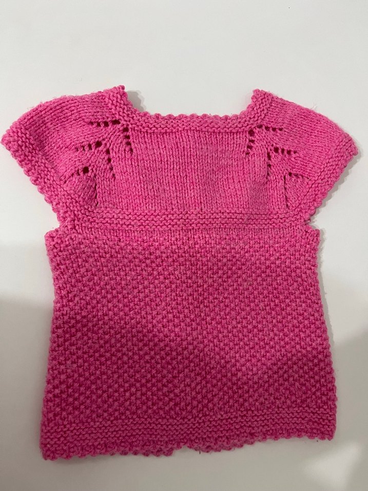 Kız Çocuk Pembe Örgü Kolsuz Hırka - Görsel 3