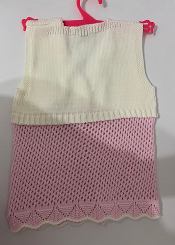 Diğer Kız Çocuk Pembe Triko Kolsuz Hırka