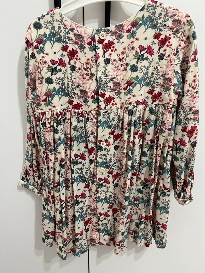 Çiçek Desenli Bohem Uzun Kollu Kız Elbisesi - Görsel 2