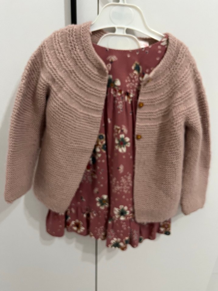 2-3 yaş Çiçek Desenli Uzun Kollu Elbise - Görsel 5