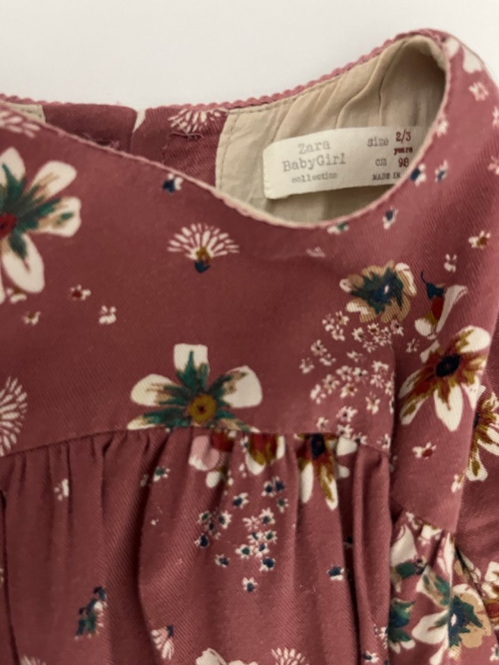 2-3 yaş Çiçek Desenli Uzun Kollu Elbise - Görsel 4