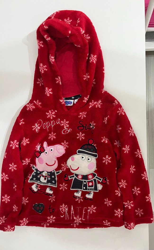 Kız Çocuk Kırmızı Kapüşonlu Sweatshirt - Görsel 2