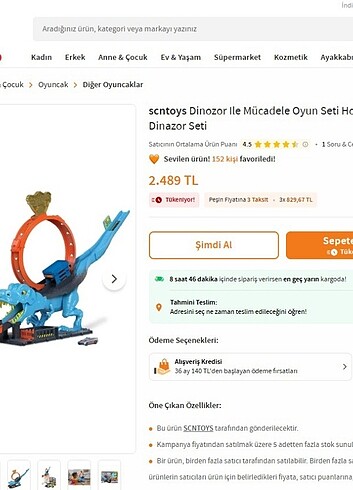 Beden Hot Wheels City T-Rex Loop Ve Akrobasi Oyun Seti
