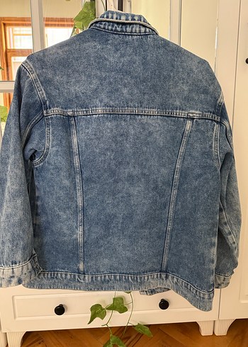 Düğmeli Mavi Kadın Denim Ceket - Görsel 3