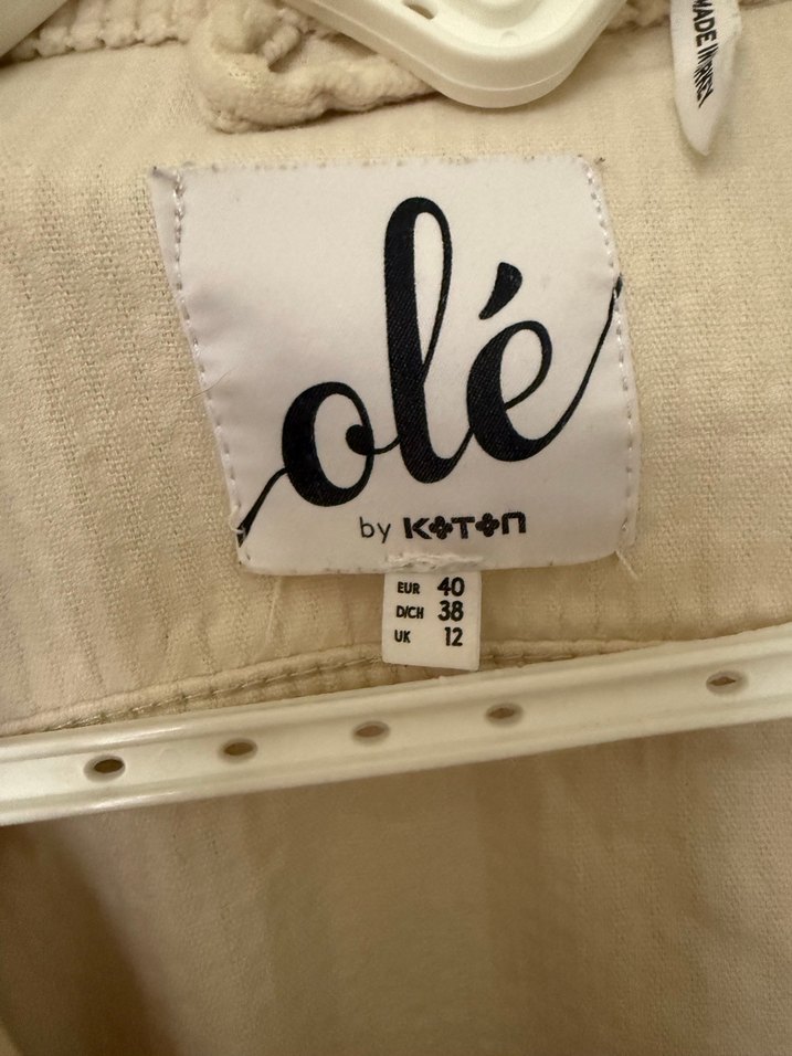 Bej Kadın Düğmeli Midi Ceket - Görsel 3