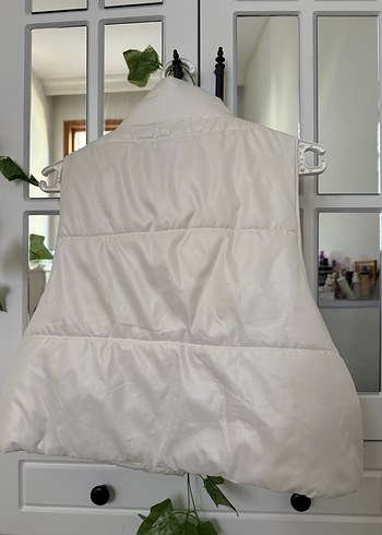 Düğmeli Beyaz Kadın Yelek - Görsel 2