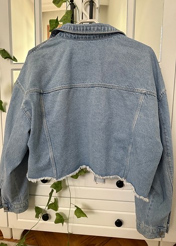 Düğmeli Mavi Kadın Midi Denim Ceket - Görsel 2