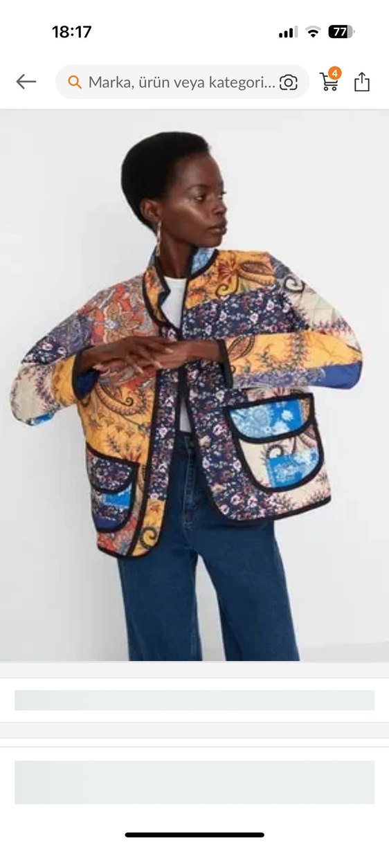 Bohem Çok Renkli Desenli Kadın Mont - Görsel 2