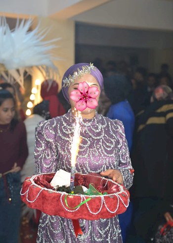 Boncuk İşlemeli Mor Bohem Elbise