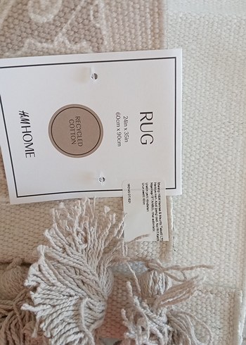 Bohem Nakışlı Bej Gri Halı 60-90cm