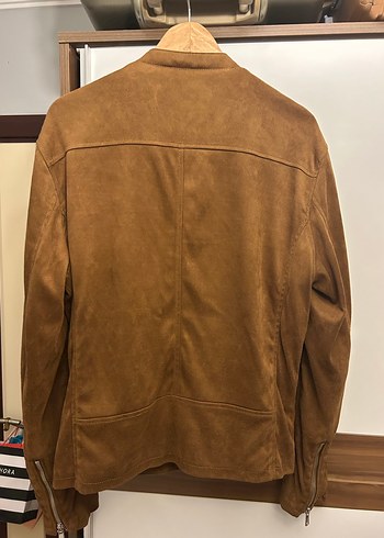 Zara Erkek Kahverengi Süet Bomber Ceket - Görsel 3