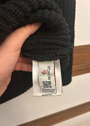 Moncler Siyah Yarım Fermuarlı Yün Triko - Görsel 4