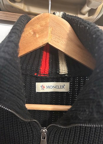 Moncler Siyah Yarım Fermuarlı Yün Triko - Görsel 3