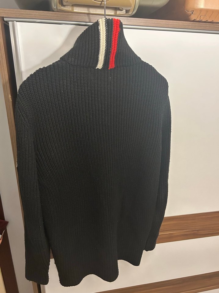 Moncler Siyah Yarım Fermuarlı Yün Triko - Görsel 2