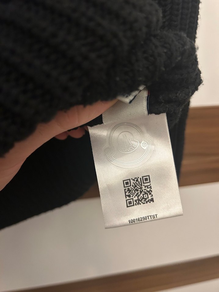 Moncler Siyah Yarım Fermuarlı Yün Triko - Görsel 5