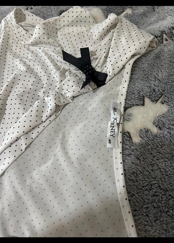 Polka Dot Coqutte Kurdeleli Bluz - Görsel 5