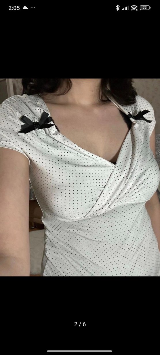 Polka Dot Coqutte Kurdeleli Bluz - Görsel 2