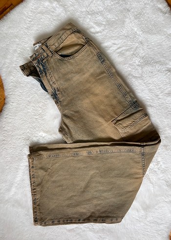 Gri Loose Fit Midi Kadın Kot Pantolon - Görsel 2