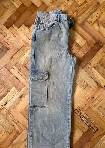 Gri Loose Fit Midi Kadın Kot Pantolon - Görsel 4