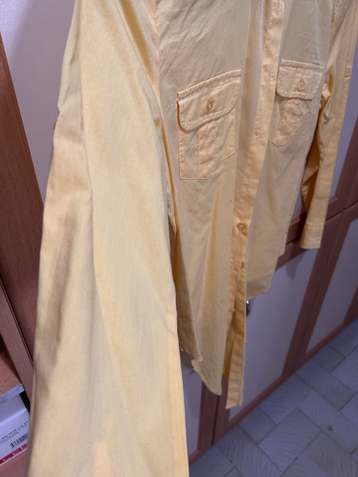 Sarı Düğmeli Kadın Pamuklu Gömlek - Görsel 5