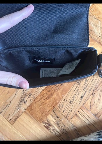 Kilit Tokalı Siyah Deri Kadın Çanta - Görsel 5