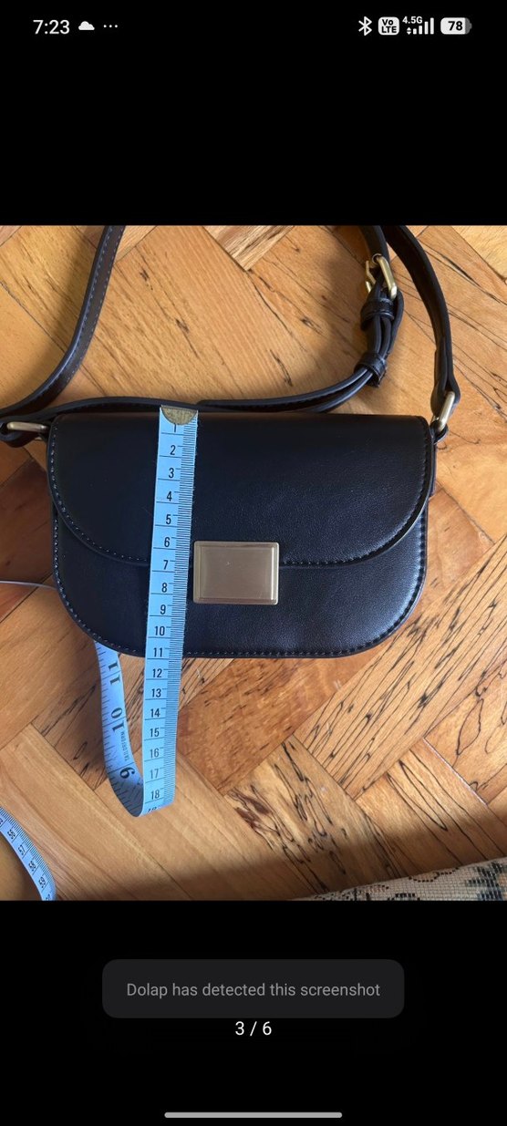 Kilit Tokalı Siyah Deri Kadın Çanta - Görsel 3