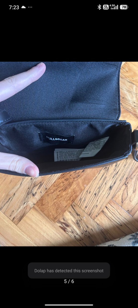 Kilit Tokalı Siyah Deri Kadın Çanta - Görsel 5