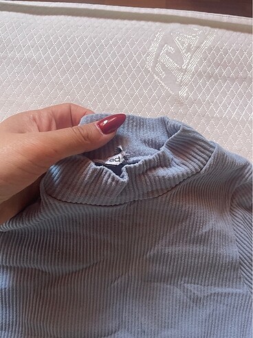 s Beden mavi Renk Uzun kollu crop