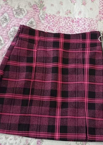 Pembe Ekose bershka etek