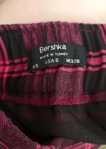 s Beden pembe Renk Pembe Ekose bershka etek