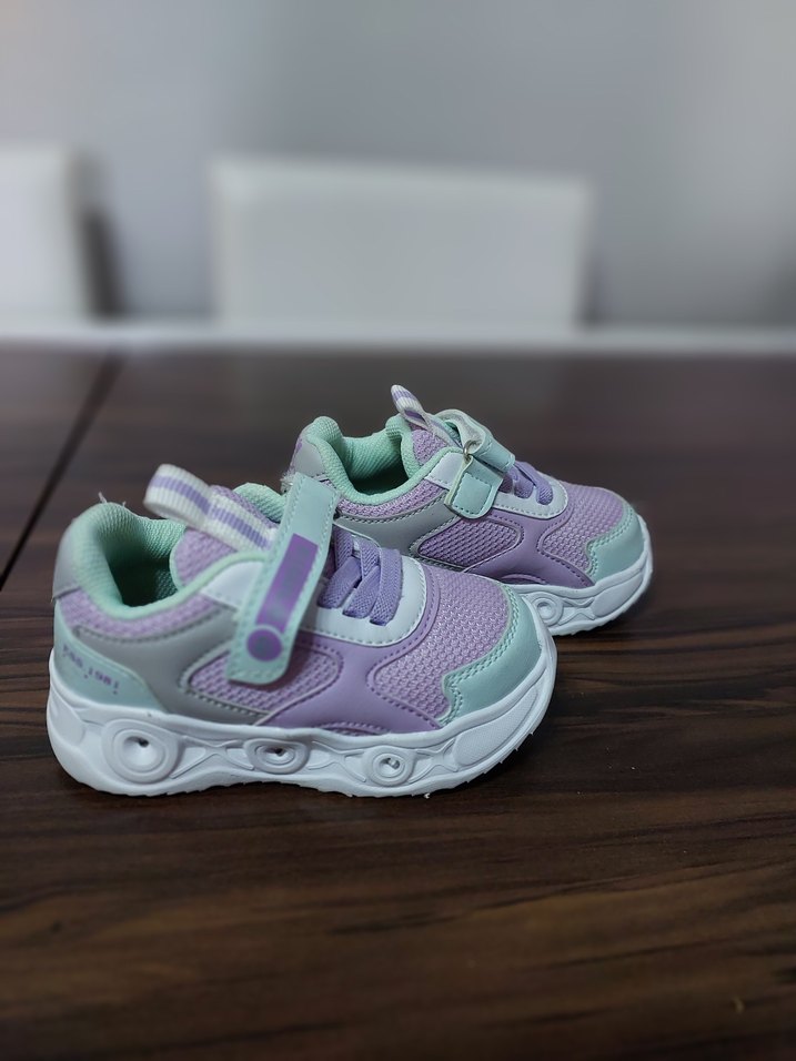 Kız Çocuk Mor Velcro Spor Ayakkabı - Görsel 2