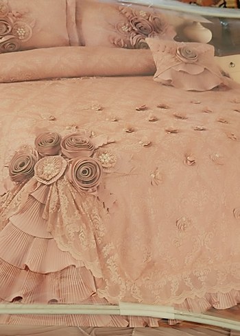 pudra pembesi yatak örtüsü takımı - Görsel 3