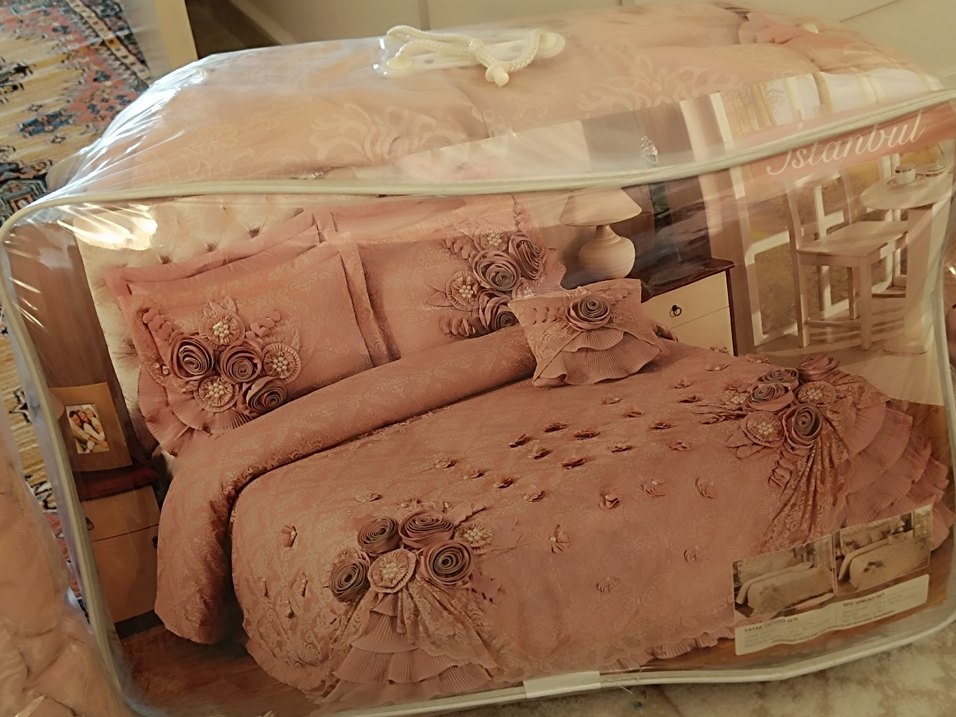 pudra pembesi yatak örtüsü takımı - Görsel 2