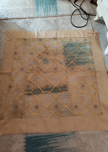 altin İşlemeli salon örtü seti - Görsel 8