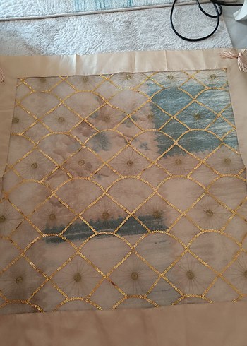 altin İşlemeli salon örtü seti - Görsel 5