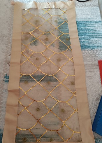 altin İşlemeli salon örtü seti - Görsel 7