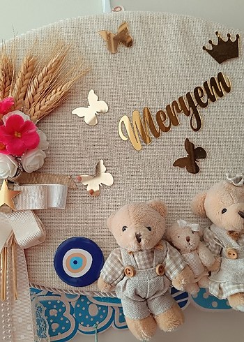 Bohem Tarzda El Yapımı Bebek Kapı Süsü ve takı yastığı - Görsel 8