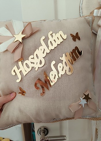 Bohem Tarzda El Yapımı Bebek Kapı Süsü ve takı yastığı - Görsel 6