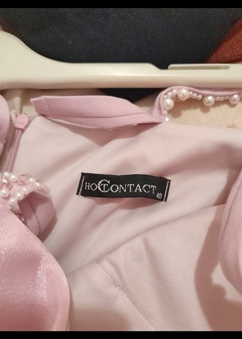 Pudra Renk Drapeli Uzun Abiye Elbise - Görsel 6