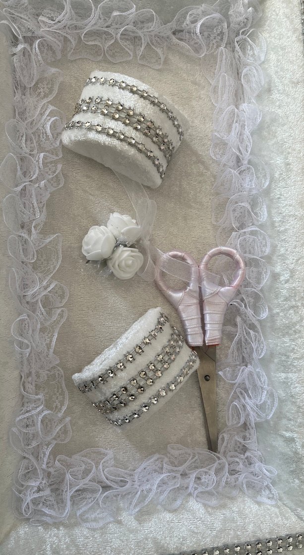 Beyaz nişan söz  tepsisi - Görsel 3