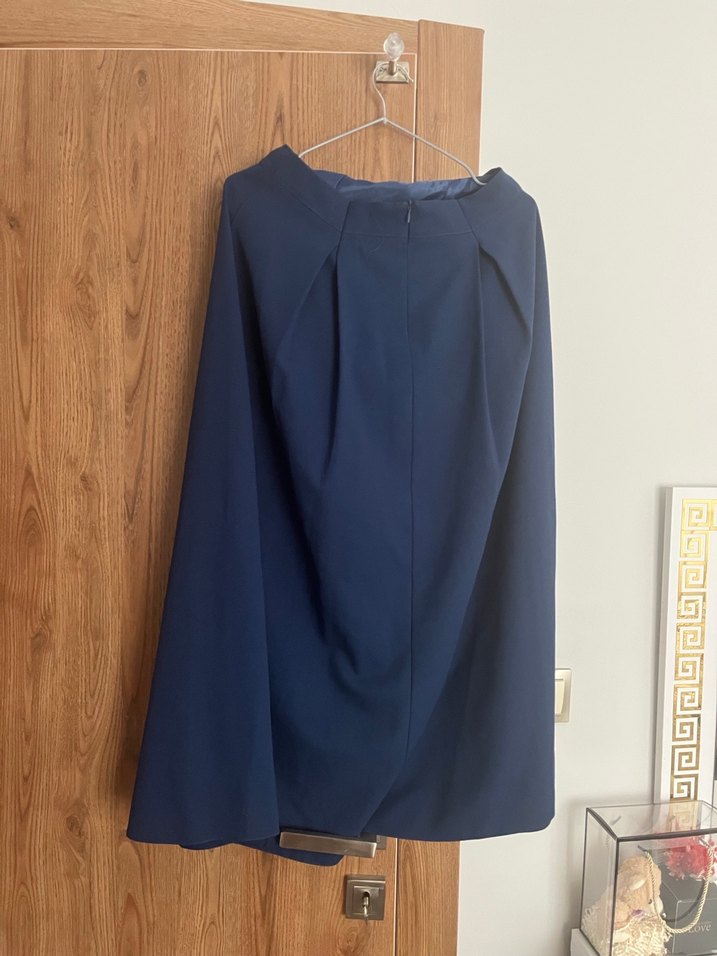 Lacivert  Drapeli Kadın Etek - Görsel 3