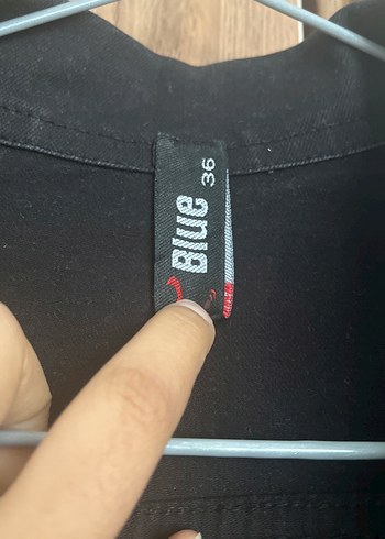 Siyah Kadın Denim kot Ceket Düğmeli - Görsel 6