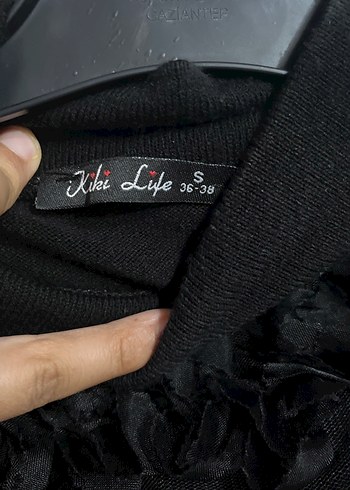 Uzun Kollu Fırfırlı Siyah Abiye Elbise - Görsel 5