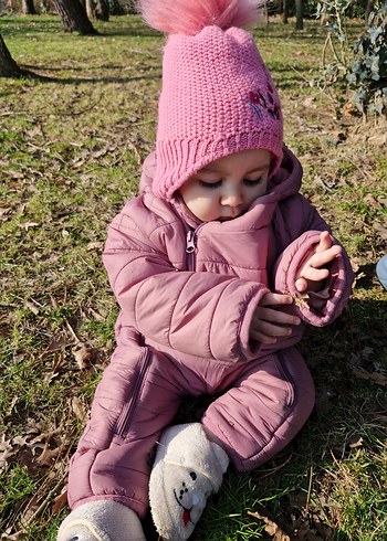 Kız Bebek Pembe Kapüşonlu Tulumu - Görsel 5